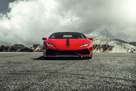 Screenshot №1 pro téma Lamborghini Huracan LP 610 4 Red 480x320