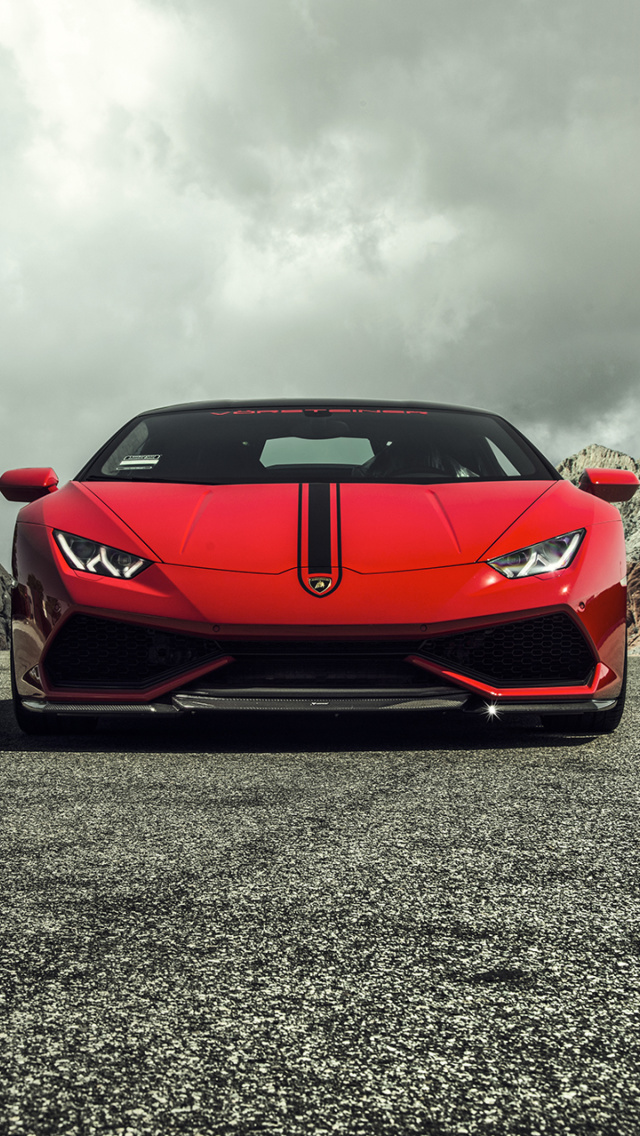 Screenshot №1 pro téma Lamborghini Huracan LP 610 4 Red 640x1136