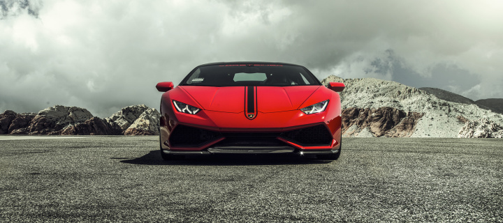 Fondo de pantalla Lamborghini Huracan LP 610 4 Red 720x320