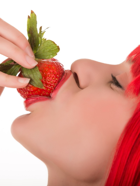 Strawberry Girl wallpaper 480x640
