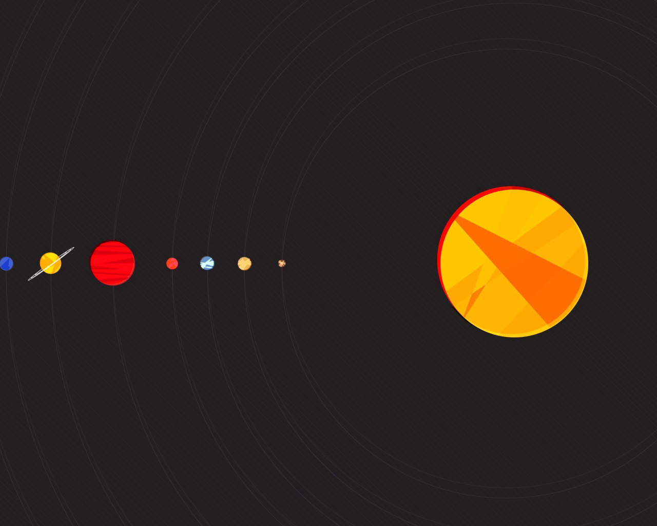 Solar System with Uranus wallpaper 1280x1024