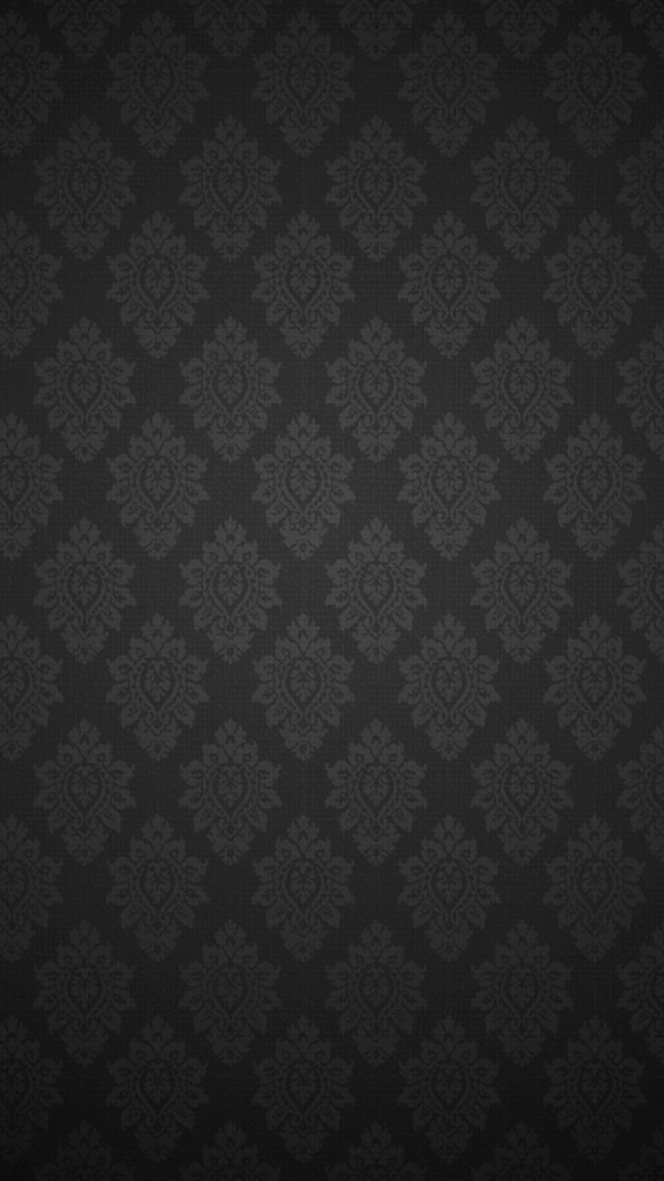 Das Black Baroque Pattern Wallpaper 750x1334
