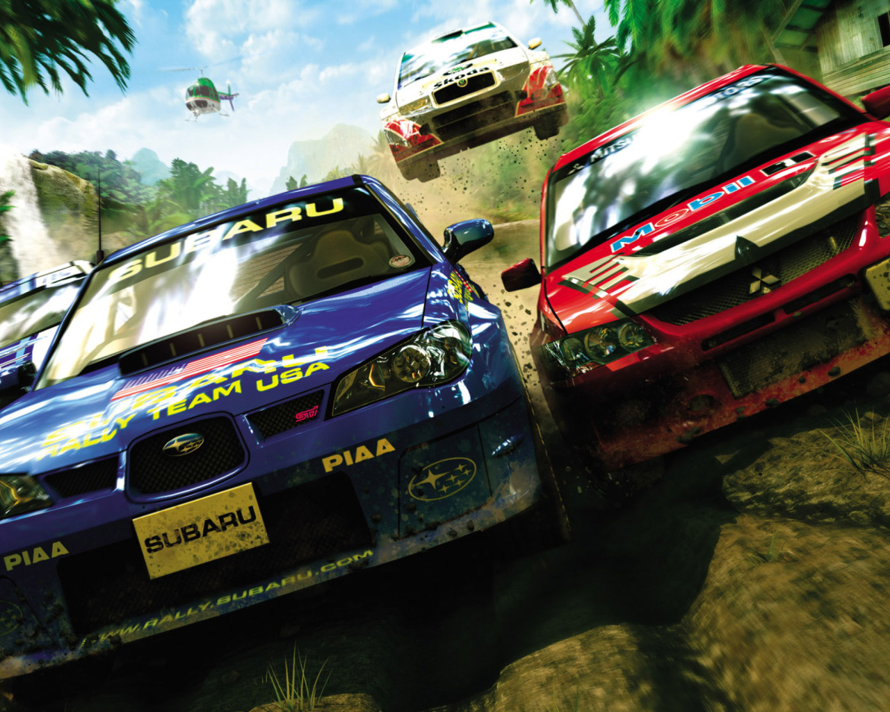 Обои Jungle Race Dirt Cars Games 1280x1024