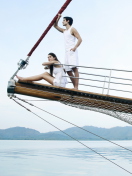 Two Sailors On Yacht wallpaper 132x176