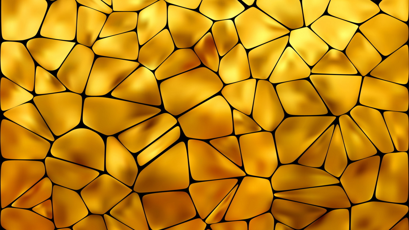 Fondo de pantalla Gold Mosaic 1366x768