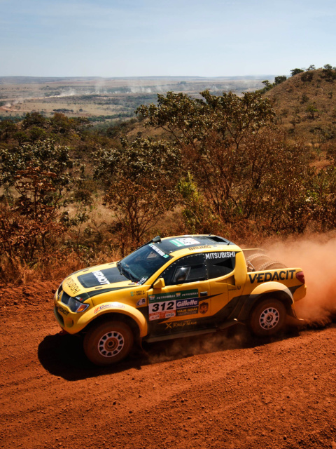 Mitsubishi L200 Triton Rally wallpaper 480x640