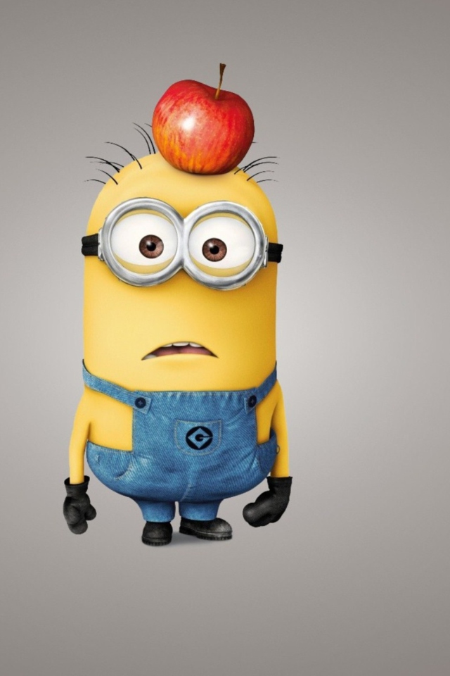 Minion With Apple wallpaper 640x960