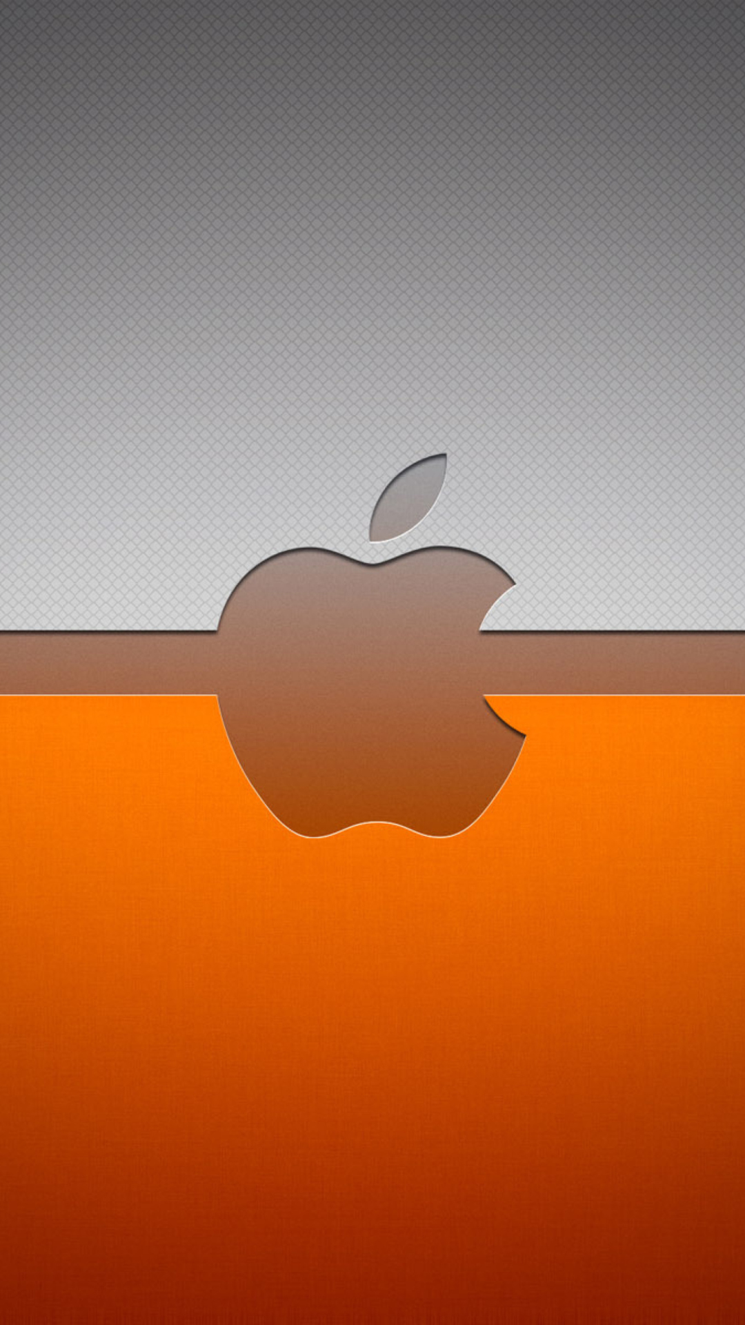 Grey And Orange Apple Logo wallpaper 1080x1920