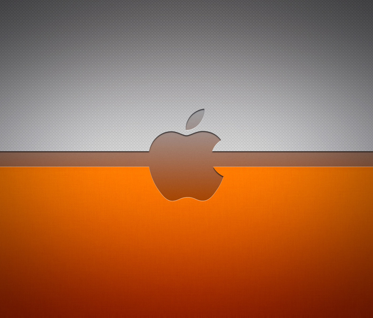 Fondo de pantalla Grey And Orange Apple Logo 1200x1024