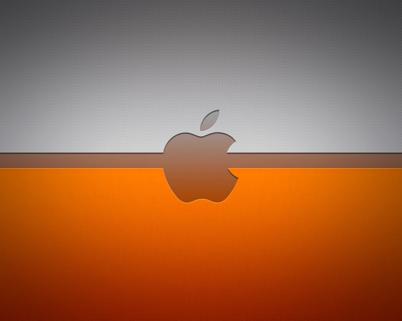 Screenshot №1 pro téma Grey And Orange Apple Logo 1280x1024