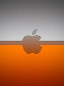 Обои Grey And Orange Apple Logo 132x176