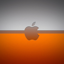 Обои Grey And Orange Apple Logo 208x208