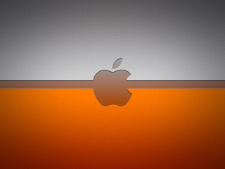 Fondo de pantalla Grey And Orange Apple Logo 320x240