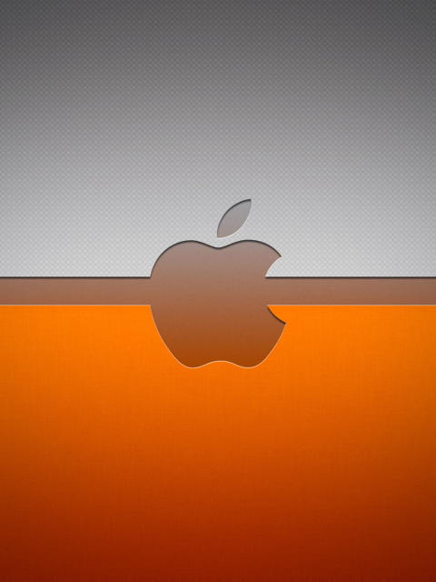 Fondo de pantalla Grey And Orange Apple Logo 480x640