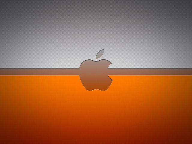 Обои Grey And Orange Apple Logo 640x480