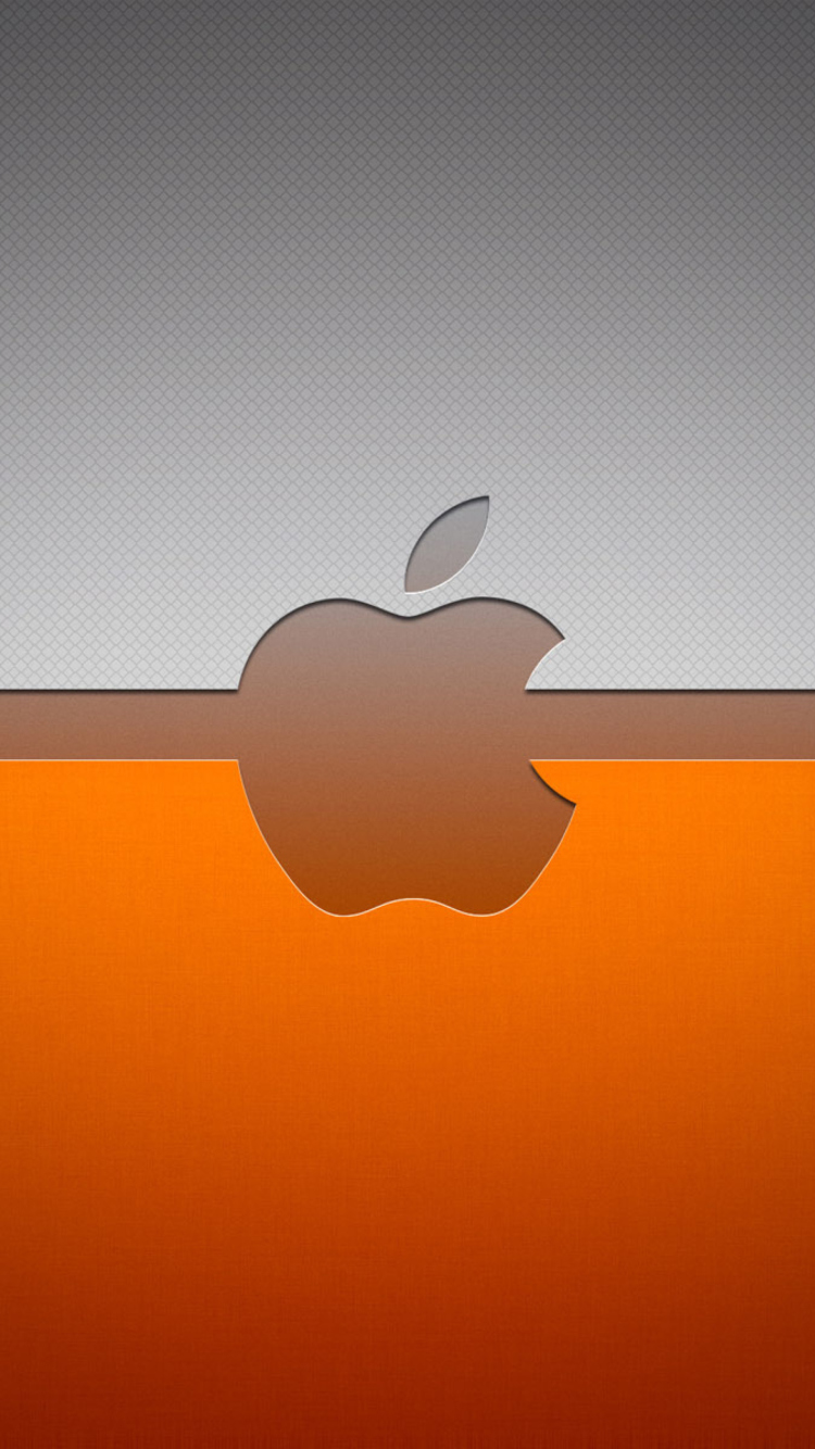 Sfondi Grey And Orange Apple Logo 750x1334