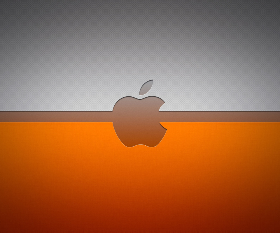 Das Grey And Orange Apple Logo Wallpaper 960x800