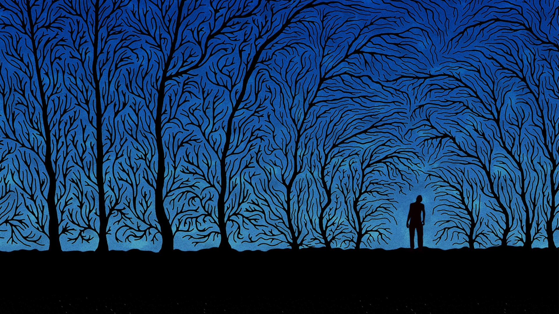 Fondo de pantalla Blue Silhouettes 1920x1080