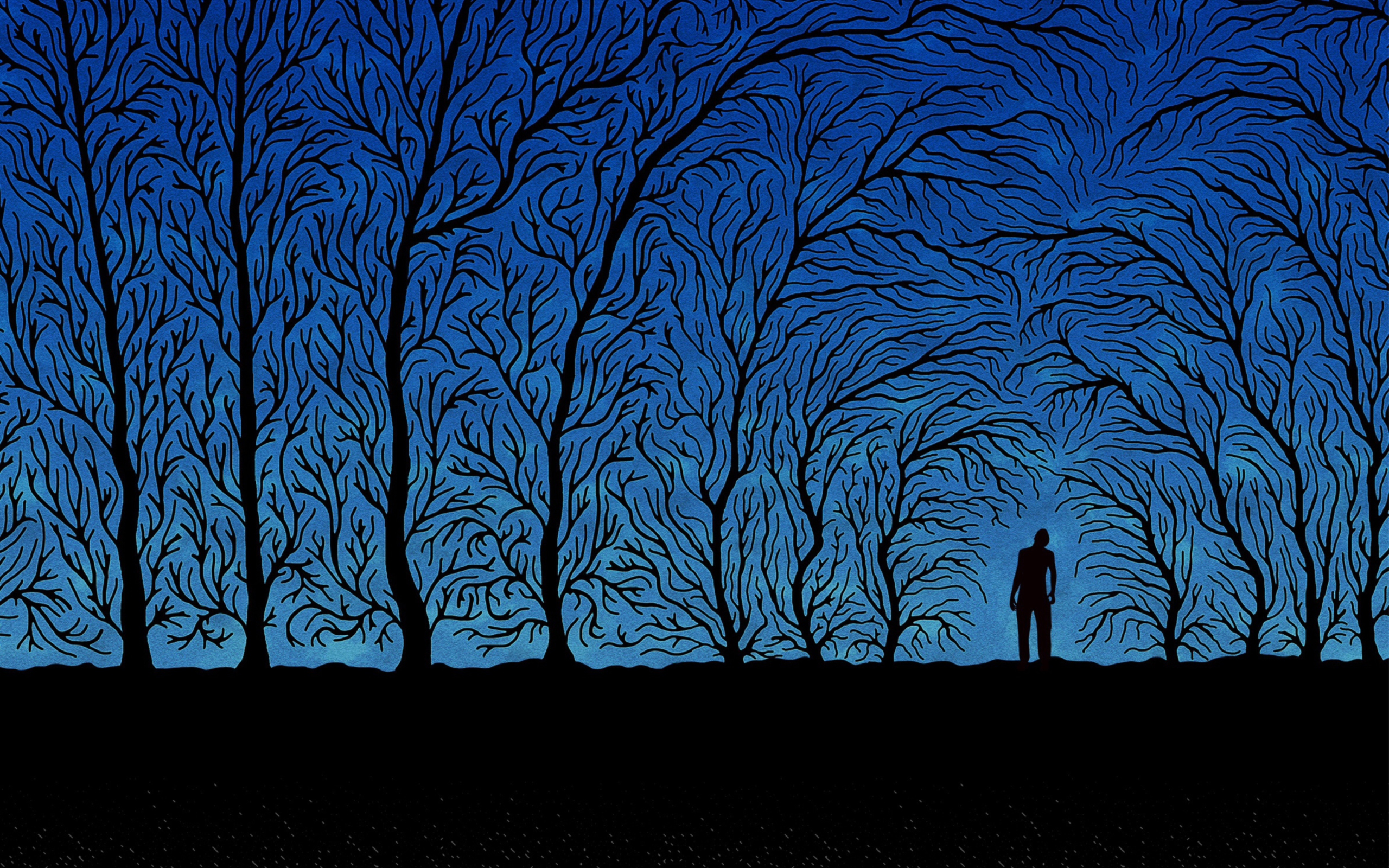 Blue Silhouettes wallpaper 2560x1600