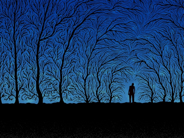 Blue Silhouettes wallpaper 640x480