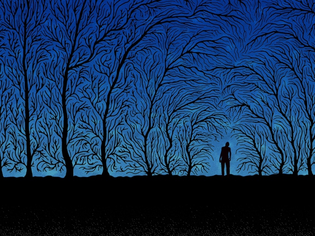 Sfondi Blue Silhouettes 640x480