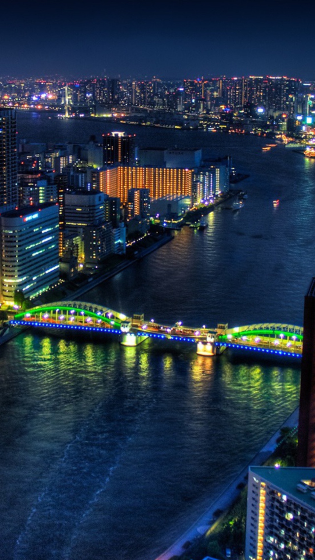 Das Tokyo At Night Wallpaper 640x1136