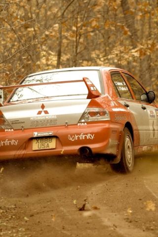 Sfondi Mitsubishi Rally Car 320x480