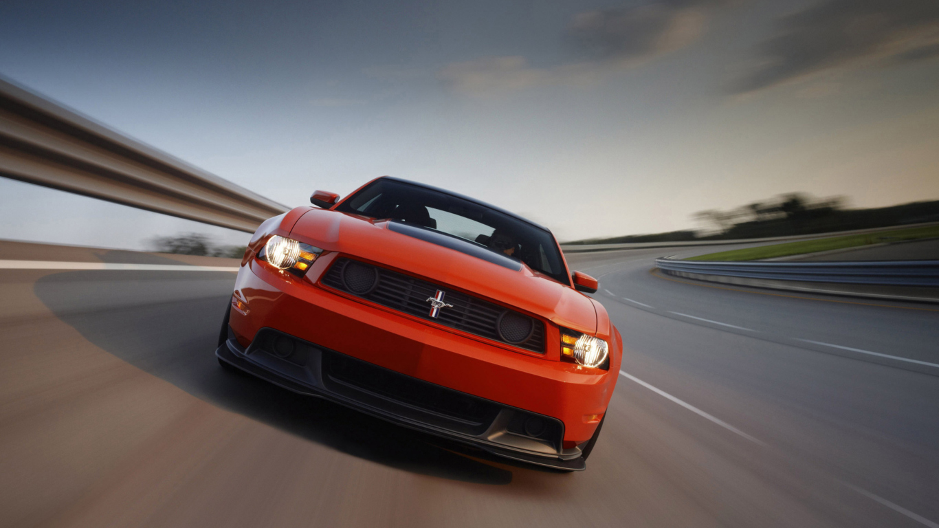Red Cars Ford Mustang wallpaper 1366x768