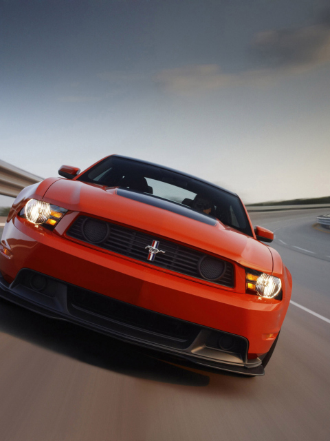 Обои Red Cars Ford Mustang 480x640