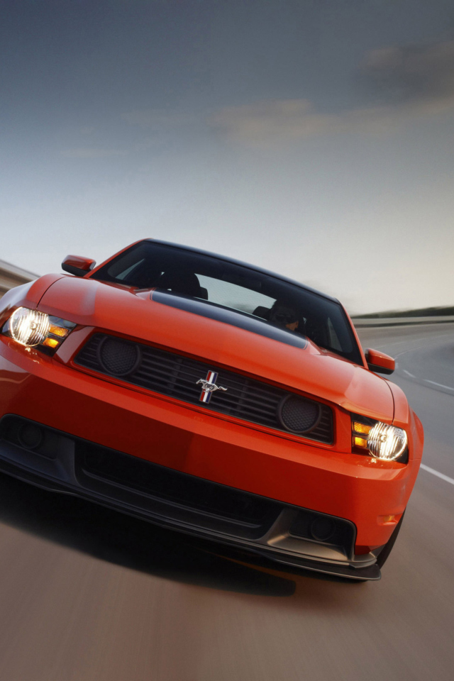 Fondo de pantalla Red Cars Ford Mustang 640x960
