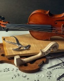 Обои Violin making 128x160