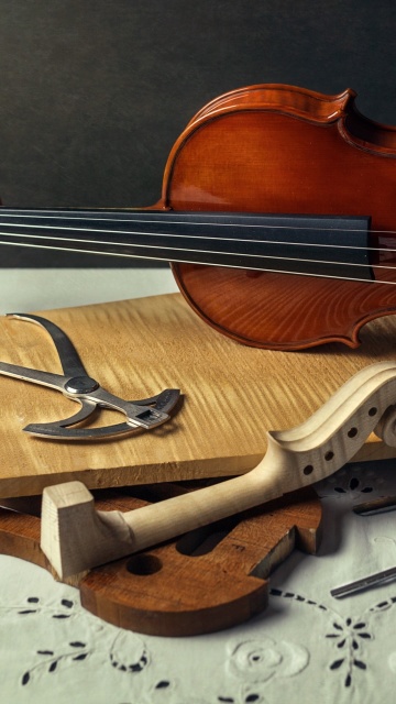 Обои Violin making 360x640