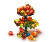 Fondo de pantalla 3D Glass Fruits 176x144
