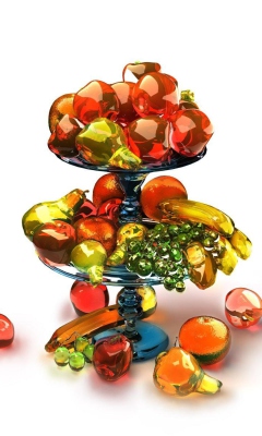 Обои 3D Glass Fruits 240x400