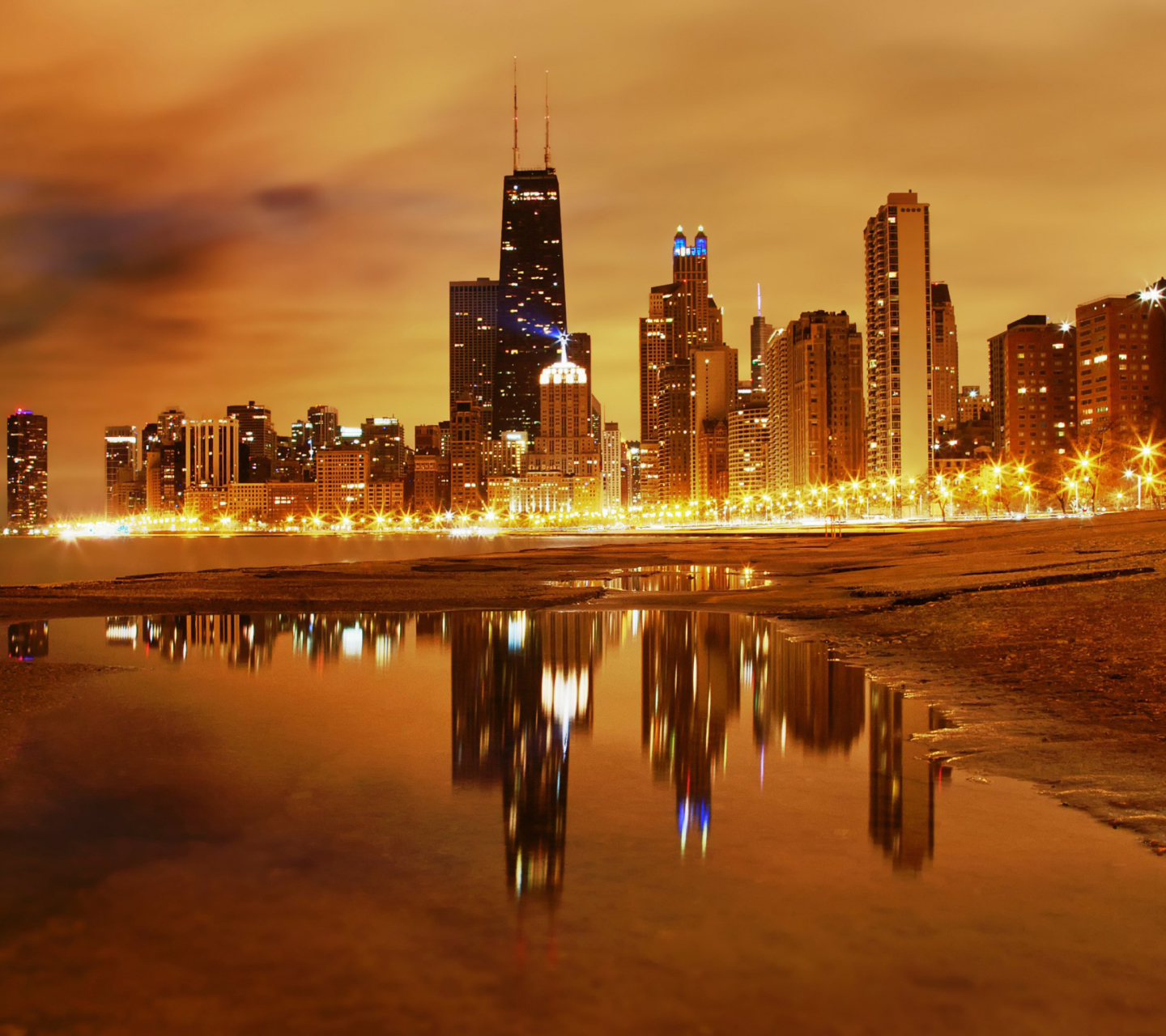 Das Evening In Chicago Wallpaper 1440x1280