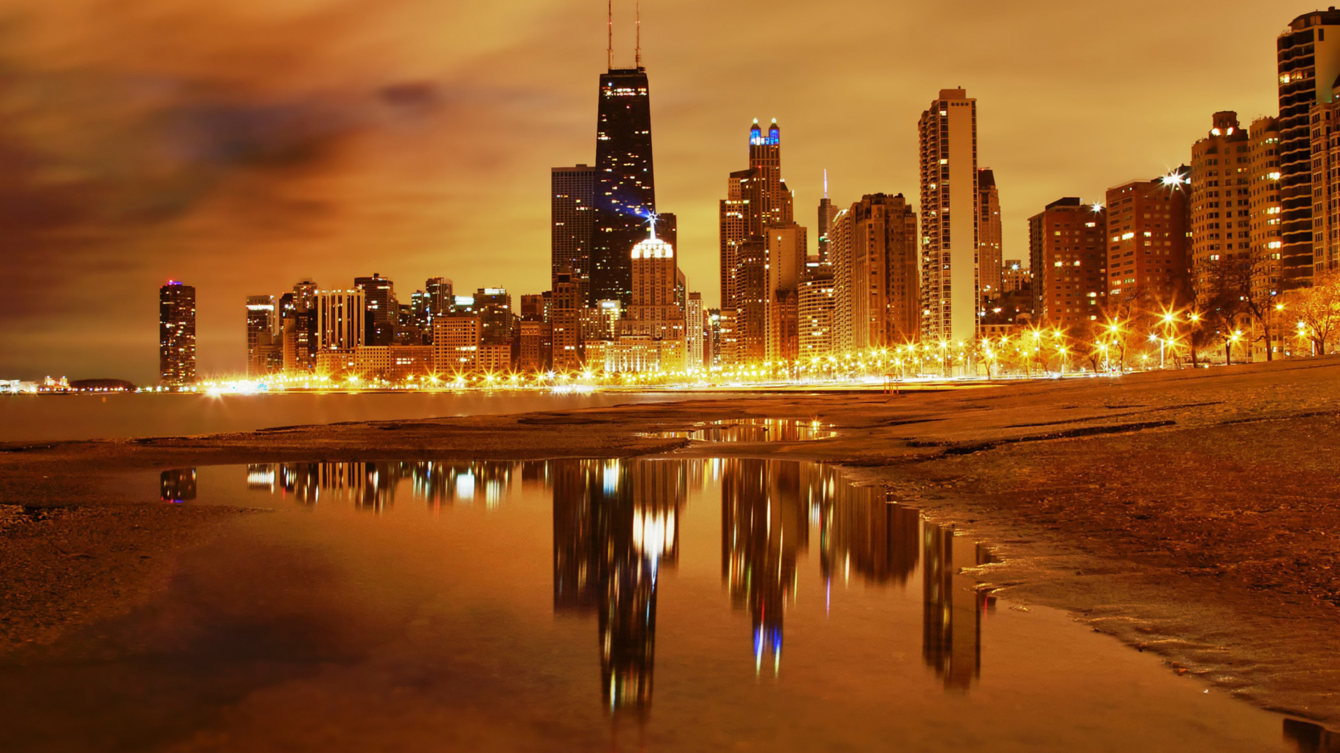 Sfondi Evening In Chicago 1920x1080