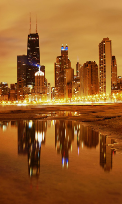 Fondo de pantalla Evening In Chicago 240x400