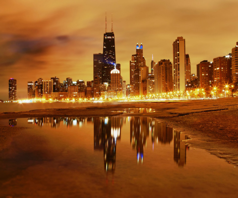 Fondo de pantalla Evening In Chicago 480x400