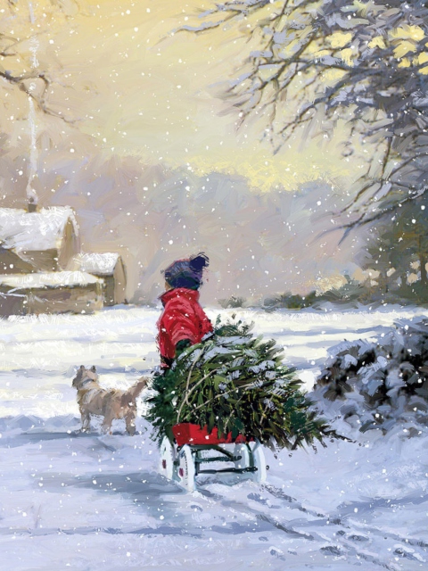 Das The Christmas Tree Wallpaper 480x640