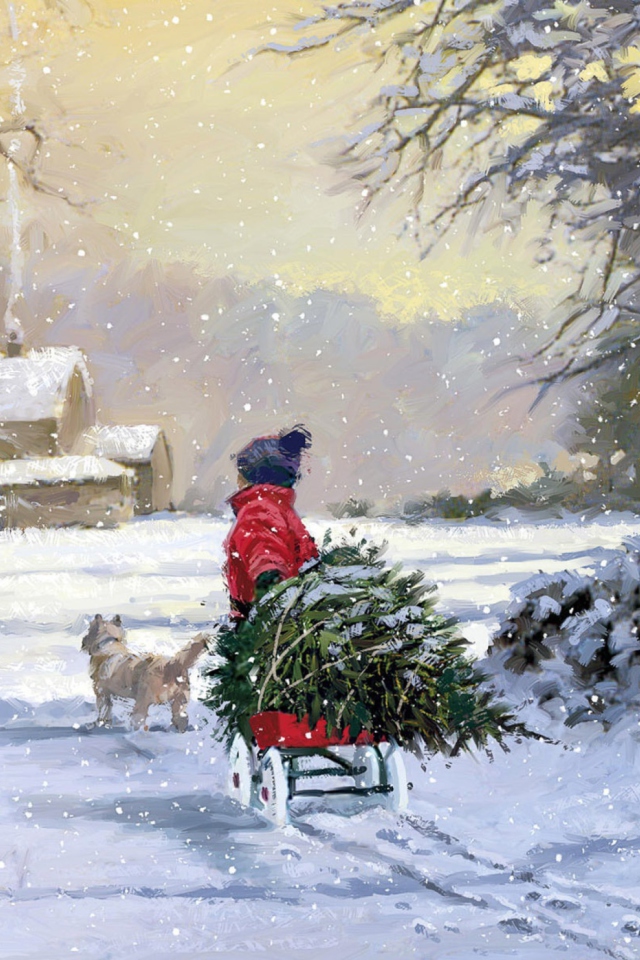 Fondo de pantalla The Christmas Tree 640x960