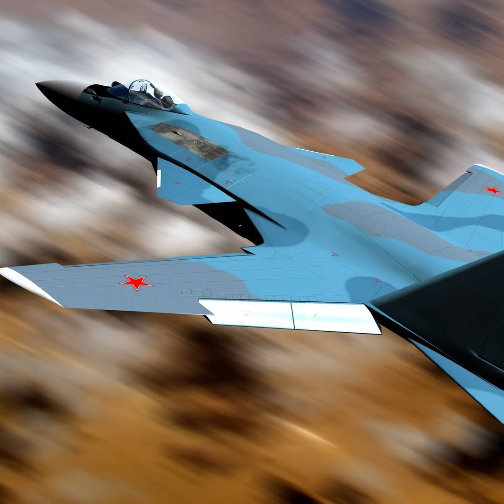 Обои Sukhoi Su 47 Firkin Jet Fighter 2048x2048