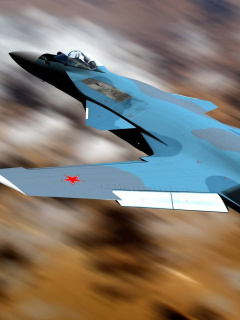 Sukhoi Su 47 Firkin Jet Fighter wallpaper 240x320