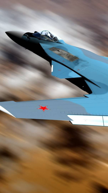 Fondo de pantalla Sukhoi Su 47 Firkin Jet Fighter 360x640