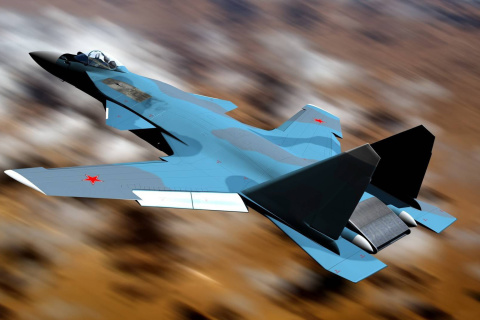 Sukhoi Su 47 Firkin Jet Fighter wallpaper 480x320