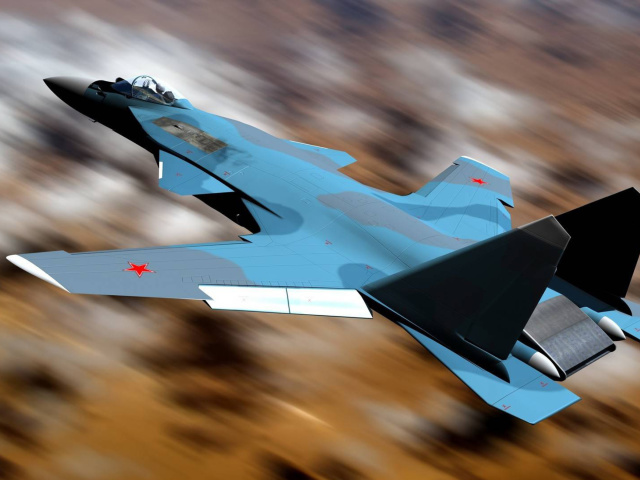 Sukhoi Su 47 Firkin Jet Fighter wallpaper 640x480
