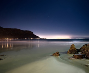 Das Beach At Night Wallpaper 176x144