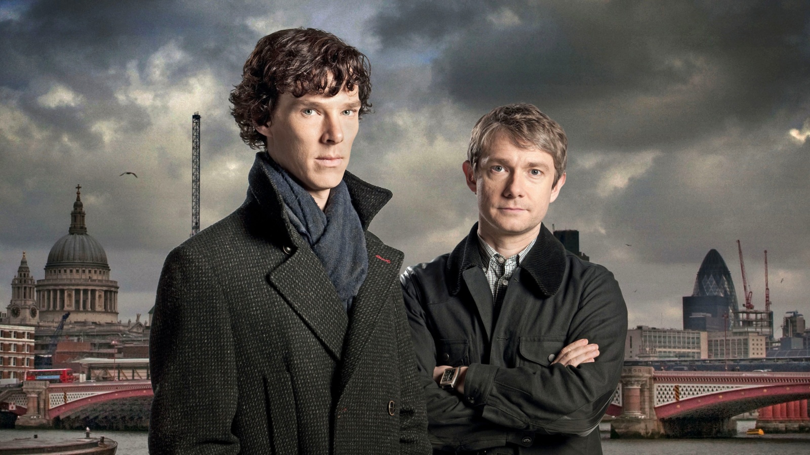 Обои Benedict Cumberbatch Sherlock BBC TV series 1600x900