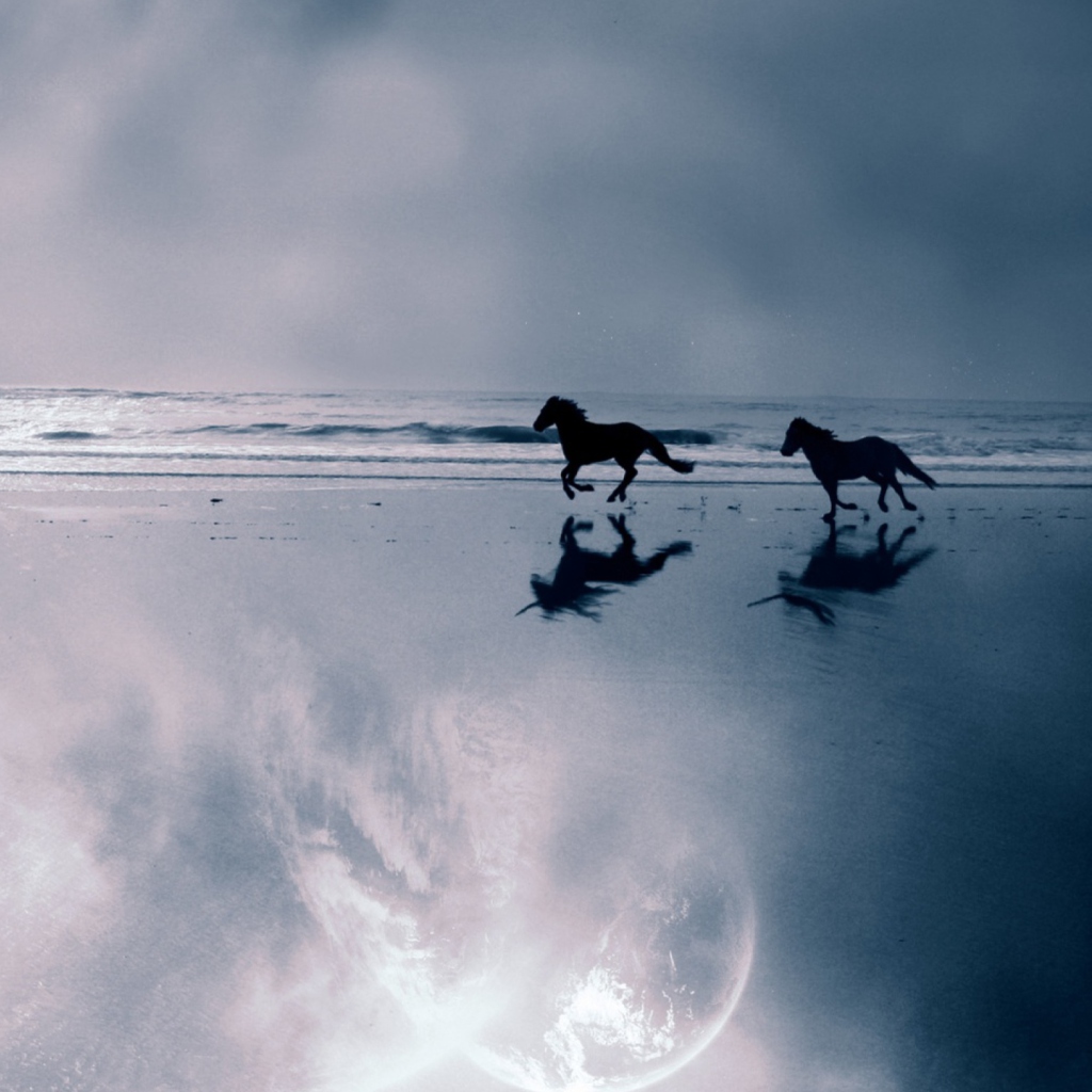 Das Running Horses Wallpaper 1024x1024