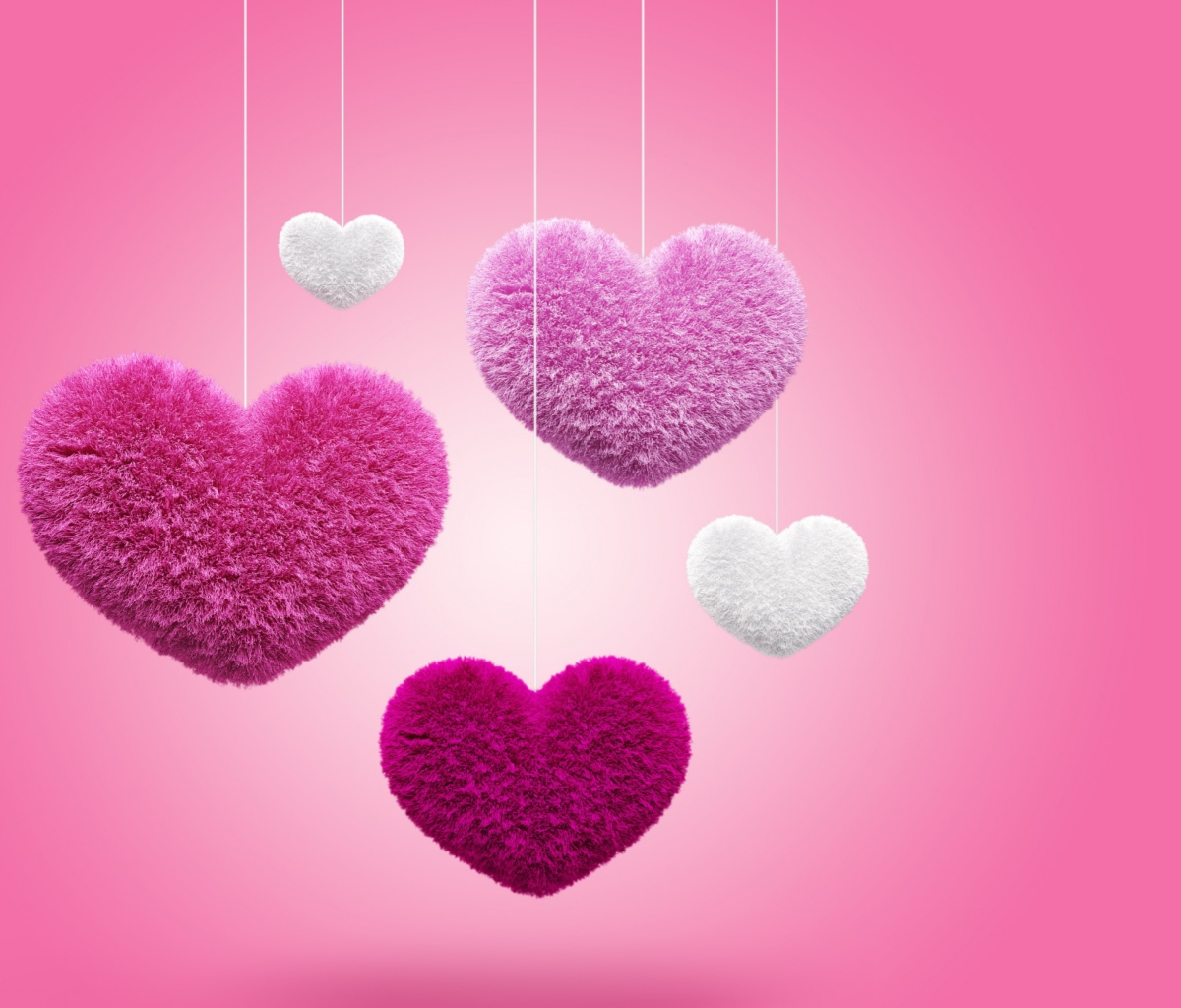 Обои Fluffy Hearts 1200x1024