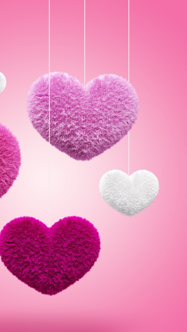 Fluffy Hearts wallpaper 640x1136